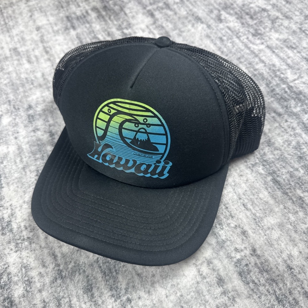 Black Snapback Quicksilver Hawaii Hat Good Condition Black Blue